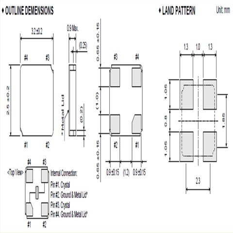 大河晶振,贴片晶振,FCX-04晶振,金属面SMD晶振