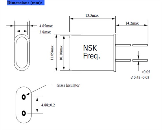 NXU HC-49U DIP 11.05-4.85 NXU HC-49U DIP 11.05-4.85