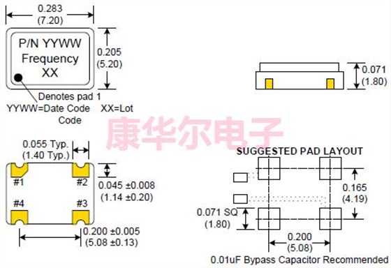 C33xx 7050 XO OSC HCMOS 3.3V