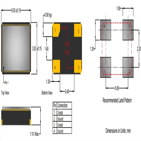 AE132系列,5032mm,AE-132-A-1-2070-5-18-40M0000,Anderson晶振,40MHZ