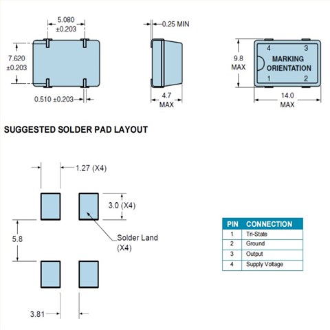 EH1400SJETTS-40.000M,40MHz,EH14,Ecliptek物联网晶振