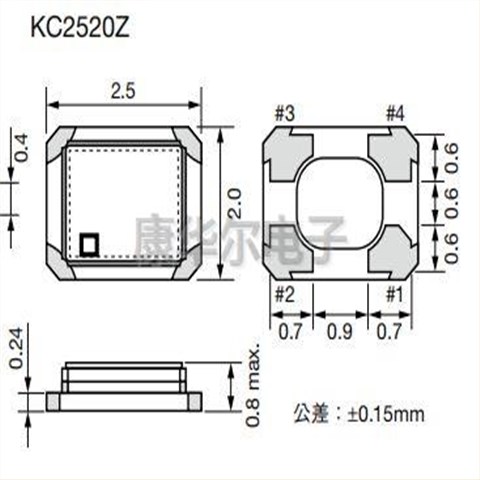 KC2520Z有源晶振,4.096MHz,京瓷石英晶振,KC2520Z4.09600C1KX00