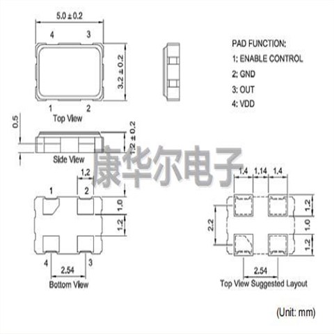 7C-14.31818MBA-T,TXC有源晶振,14.31818MHz,无线通信晶振7C,5032