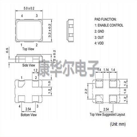 32.768K,7CZ-32.768KBA-T,台产TXC晶振,7CZ钟表晶振,5032石英贴片晶振