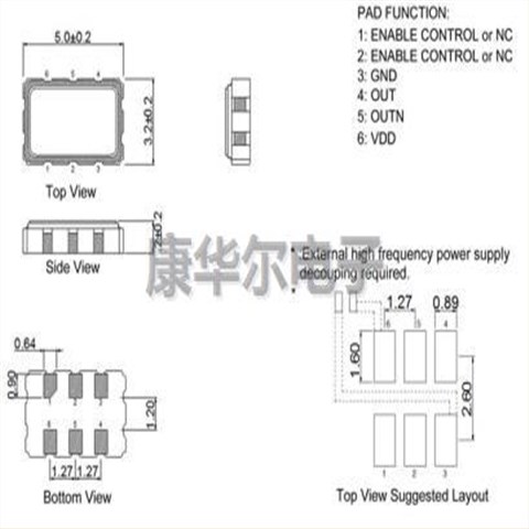 台产TXC HCSL振荡器,CX-133.3330MBE-T,5032进口晶振,CX六脚SMD晶振