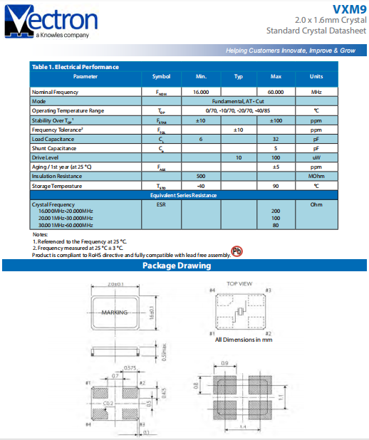 Vectron晶振,兆赫兹晶振,VXM9晶体